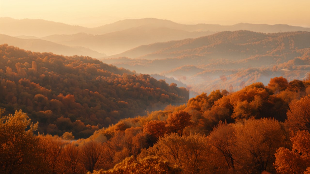 Seasonal mountain landscape