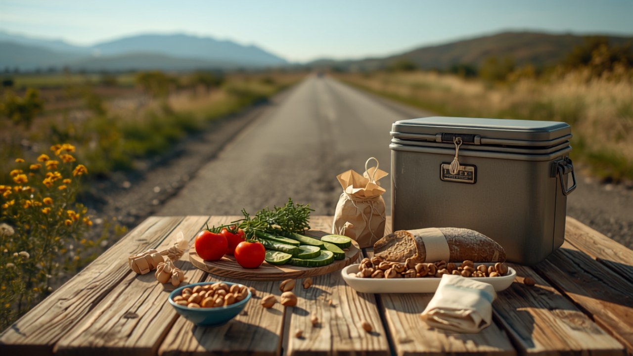 Gluten-free road trip planning scene